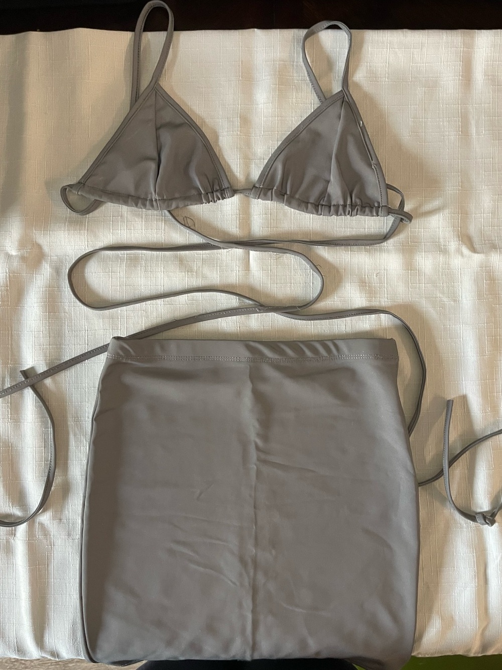 Fashion Nova Light Gray Two-Piece Swim Set